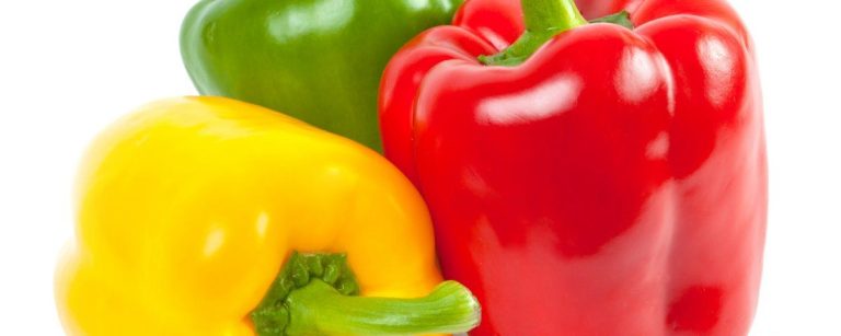 Rote, gelbe und grüne Paprika für gesunde Ernährung und Fitness.