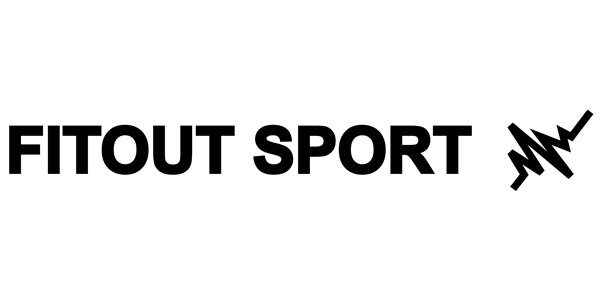 FITOUT SPORT Logo der Fitness- und Ernährungsfirma, bestehend aus dem Schriftzug 'FITOUT SPORT' und einem dynamischen, stilisierten Symbol für Energie und Leistungsfähigkeit.